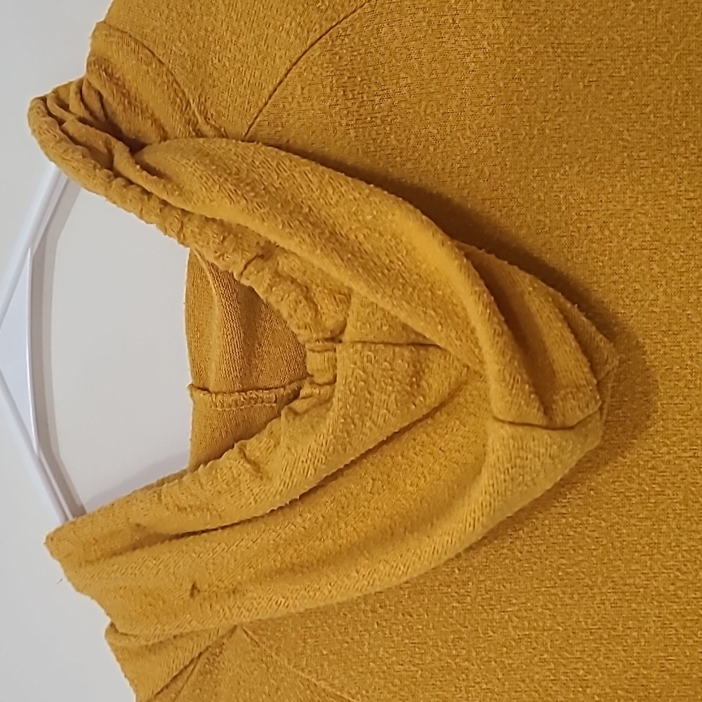 Mustard Long Sleeve Hoodie Dress - Picture 5 of 5